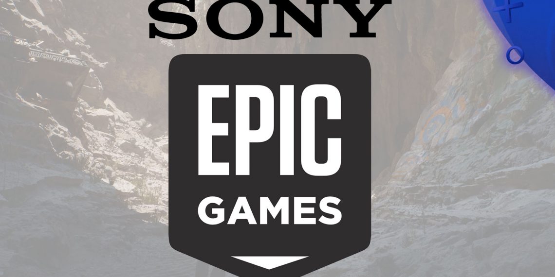 Logos Epic Games et Sony Corporation sur fond d'Unreal Engine 5