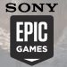 Logos Epic Games et Sony Corporation sur fond d'Unreal Engine 5