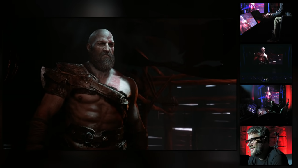 L'un des moments de cet E3 2016 : la révélation des nouvelles aventures de Kratos déclenchera la folie sous le regard amusé mais concentré et inquiet, d'un Barlog à la manette.