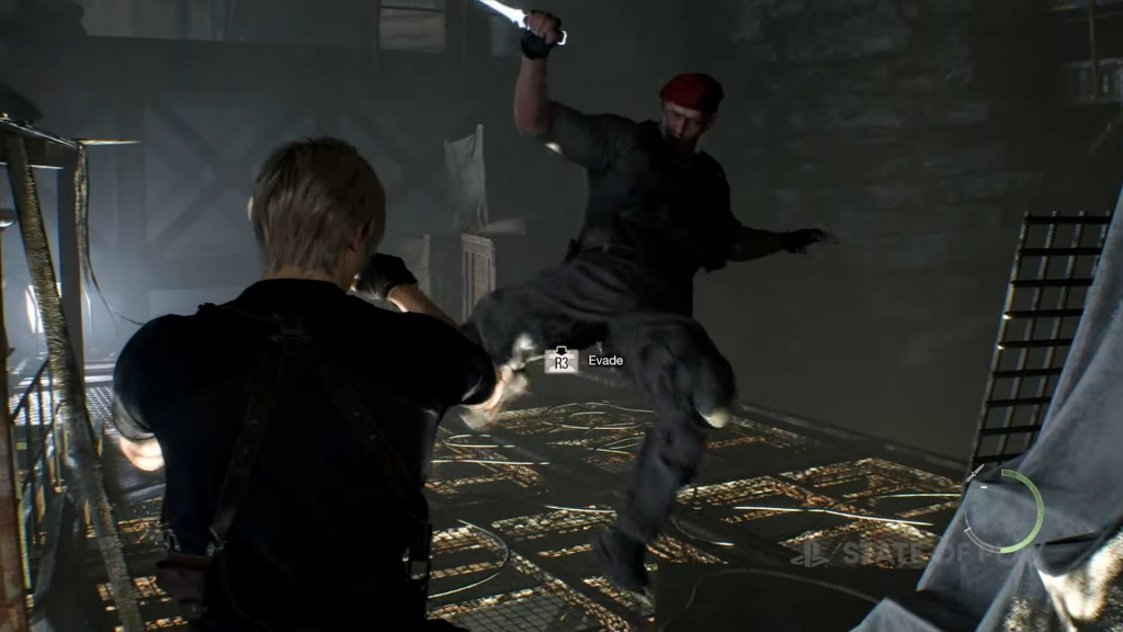 Combat entre Leon et Krauser dans Resident Evil 4 Remake